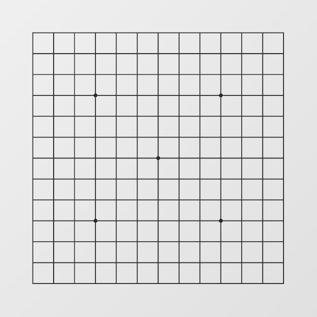 13x13 Goban Transparent Game Board Decal (Front)