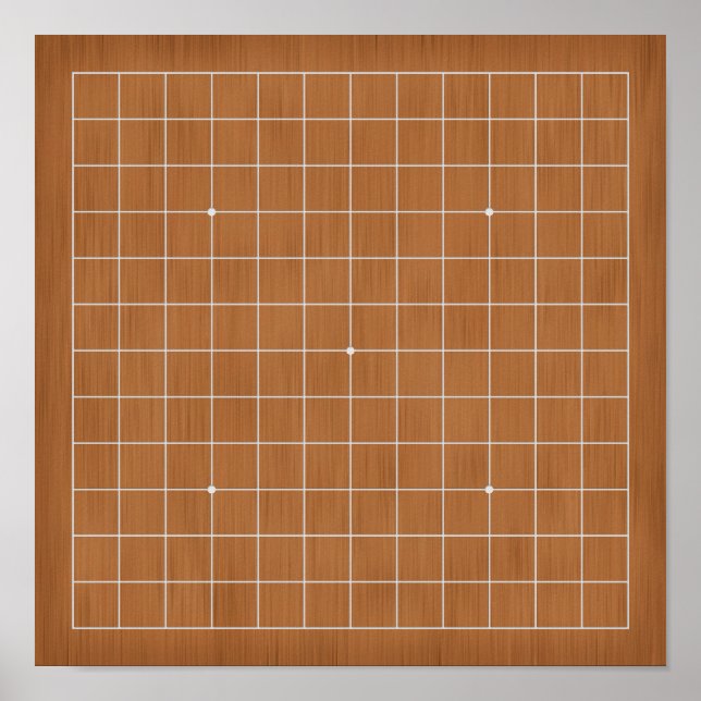 13x13 Goban with White Lines Customizable Poster (Front)