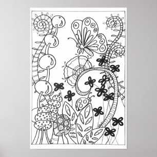 13x19 coloring poster butterfly