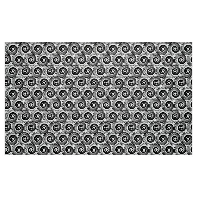 140216 Spirals - Black on White Fabric (Fat Quarter)