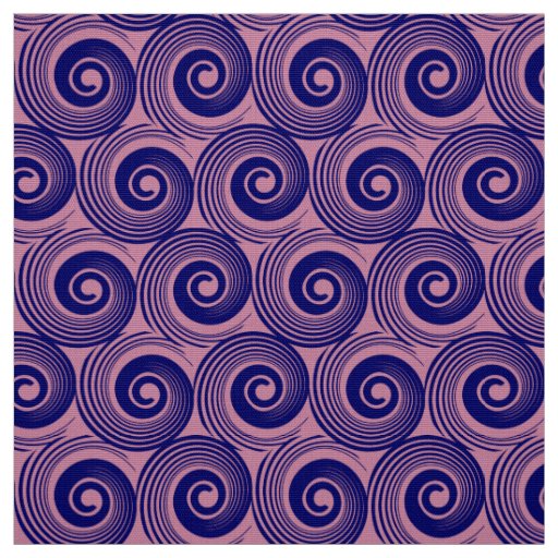 140216 Spirals - Deep Navy on Cashmere Rose Fabric