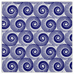 140216 Spirals - Deep Navy on White Fabric