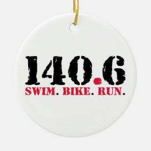 140.6 Swim Bike Run Ceramic Ornament