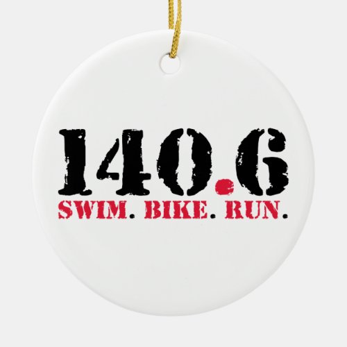 1406 Swim Bike Run Ceramic Ornament
