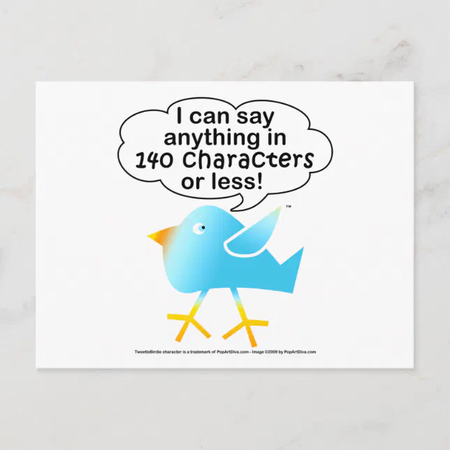 140 CHARACTERS Postcard | Zazzle