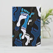 140 GROOVY BLUE BLACK WHITE FOOTSTEPS PATTERN BACK (Standing Front)
