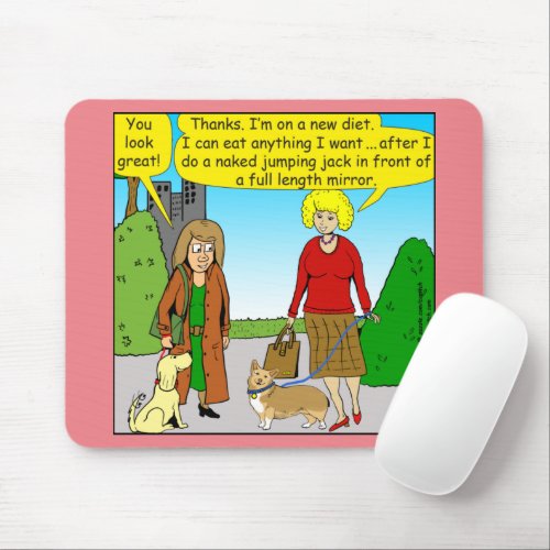 1411 Jumping Jack Diet Cartoon Mouse Pad