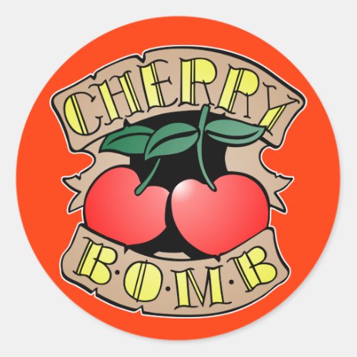 1413032011 Cherry Bomb Inverso Rocker  Kustom Classic Round Sticker