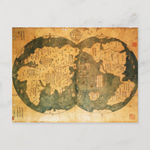 1418 Chinese World Map by Gavin Menzies Postcard