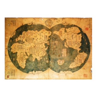 1418 Chinese World Map by Gavin Menzies Posters