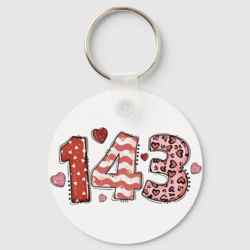 143 I Love You Valentines Keychain