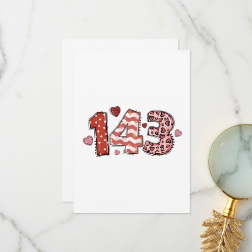 143 I Love You Valentines Thank You Card