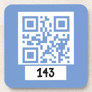 143 secret QR code message, decode it, say it. LB Beverage Coaster