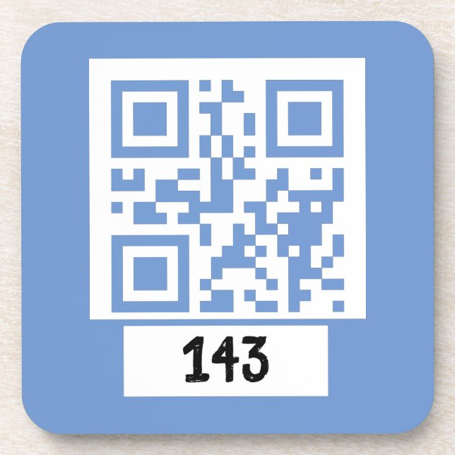 143 secret QR code message, decode it, say it. LB Beverage Coaster (Front)