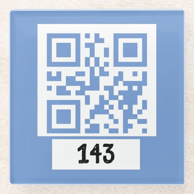 143 secret QR code message, decode it, say it. LB Glass Coaster (Front)