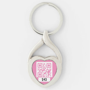 143 secret QR code message, decode it, say it. PNK Keychain