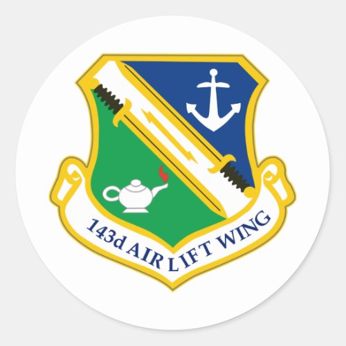 143rd Airlift Wing Classic Round Sticker
