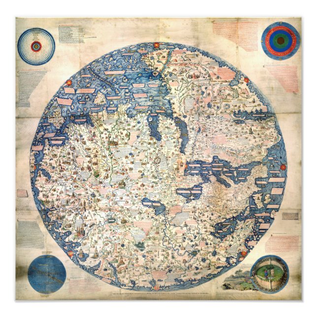 1458 World Map by Fra Mauro Photo Print (Front)