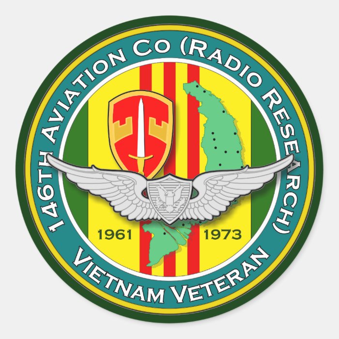 146th Avn Co RR 2   ASA Vietnam Round Stickers