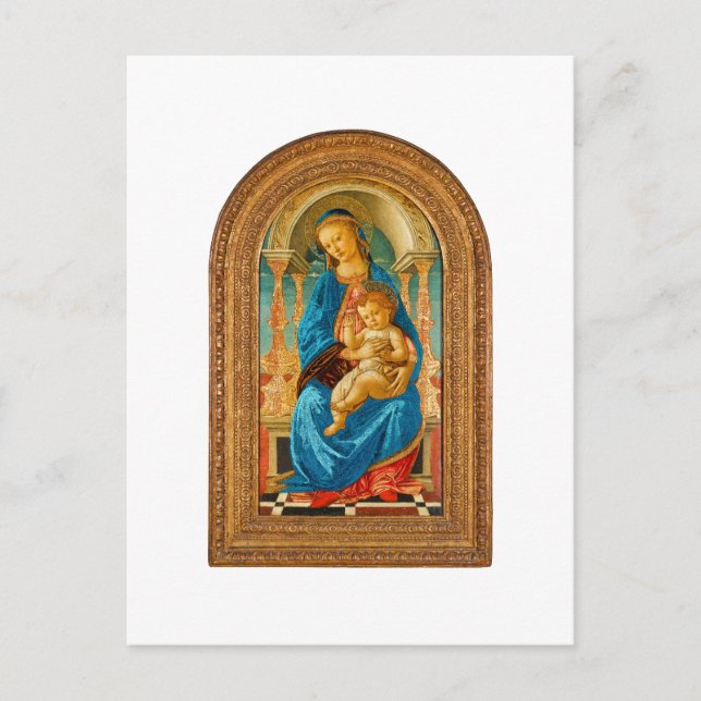 1470 Botticelli Madonna and Child Enthroned  Postcard (Front)
