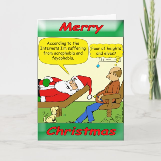 1478 Santa has phobias Christmas card (Front)