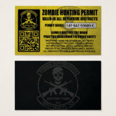 147th Zombie Task Force Hunting Permits (Front & Back)