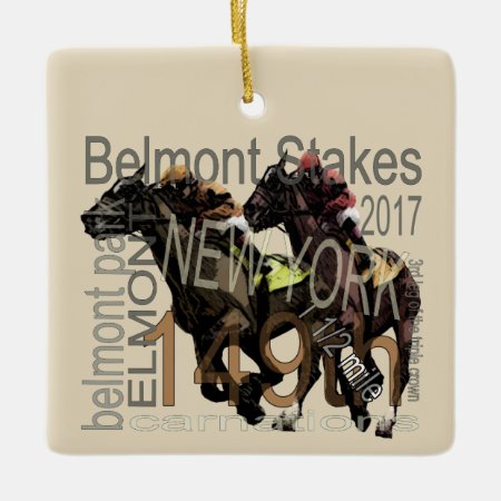 149th Belmont Stakes Thoroughbred Horse Racing Ceramic Ornament