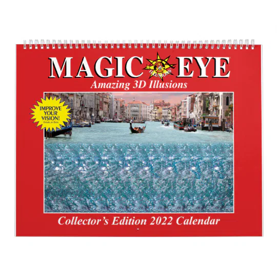 14 1/4"W Usa Magic Eye 2022 Wall Calendar | Zazzle.com
