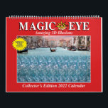 14 1/4"w USA Magic Eye 2022 Wall Calendar<br><div class="desc">CUSTOM GRIDS DO NOT CHANGE SETTINGS:  Contains USA,  Christian & Jewish holidays and moon phases.        

#1 New York Times Bestseller Magic Eye® 3D illusions!

This 2022 Wall Calendar contains 12 "poster size" dynamic and beautiful 3D illusions. Available worldwide! Magic Eye wall calendars have received numerous national and international awards.</div>