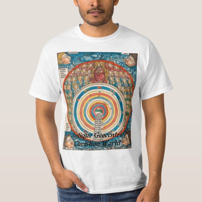 $14.95 Antique Geocentric Christian World T-Shirt (Front)