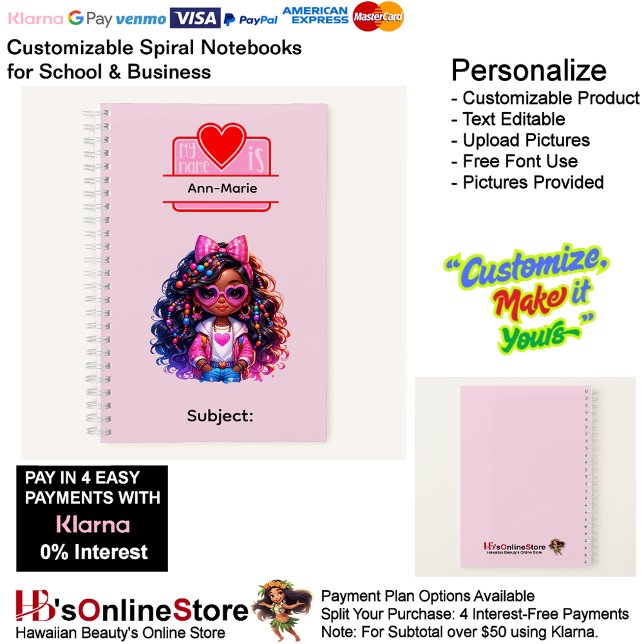 14 African American Girl Writing Supplies Students Notebook (14 African American Girl Writing Supplies Students Notebook.)