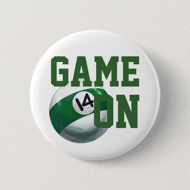 14 Ball Pinback Button (Front)