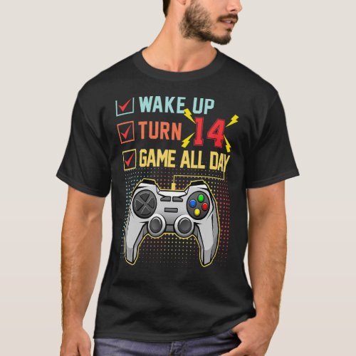 14 Birthday Gamer 14 Year Old Level 14 Unlocked Ga T_Shirt