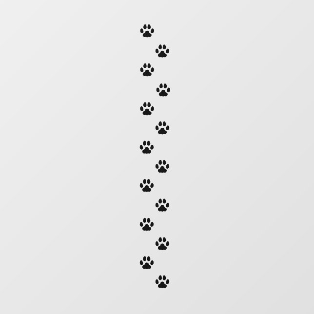 14 Black Cat Paw Prints Animal Tracks Floor Decals (Front)
