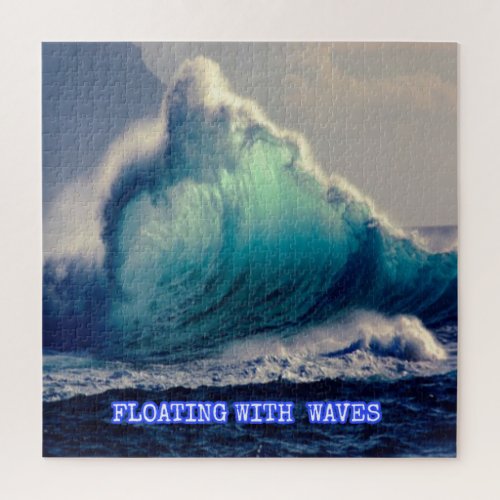 14Blue ocean wavesocean lovers gifts vintage  Jigsaw Puzzle