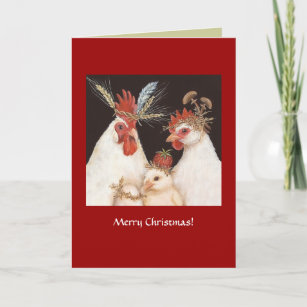 (#14) Chicken family Christmas card