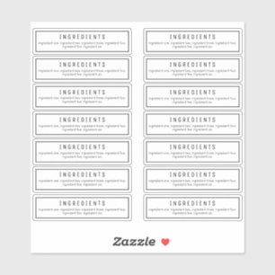 14 Clear Ingredient Labels 2.9 X 1.15 Inches