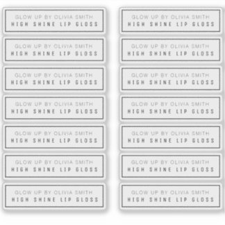 14 Clear Lip Gloss Labels 2.9 X .85 Inches