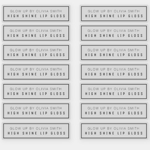 14 Clear Lip Gloss Labels 29 X 85 Inches