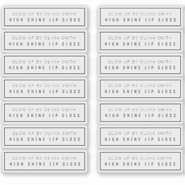 14 Clear Lip Gloss Labels 2.9 X .85 Inches Zazzle