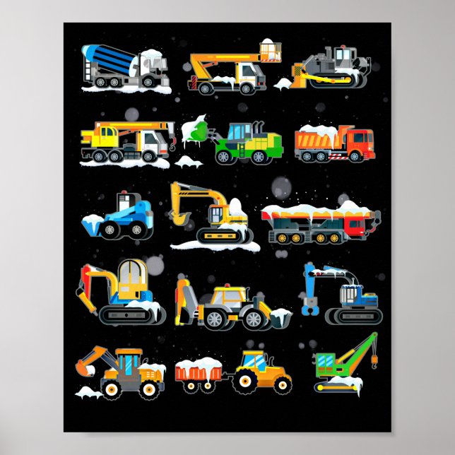 14 Construction Vehicles And Machinery Poster (Front)