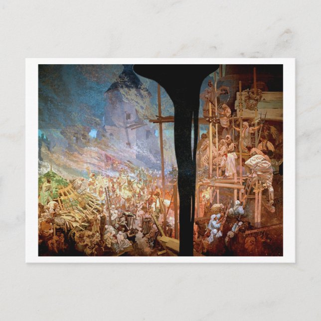 #14 Defense of Sziget against the Turks, Mucha Postcard (Front)