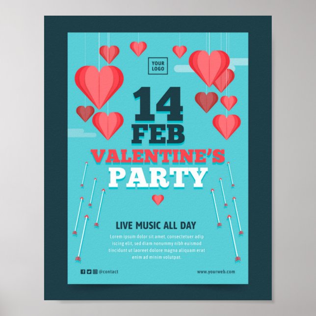 14 FEB Valentine's Party  Poster (Front)