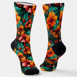 #14 Floral pattern Crew Socks
