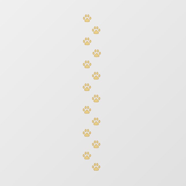 14 Golden Cat Paw Prints Animal Tracks Floor Decals (Front)