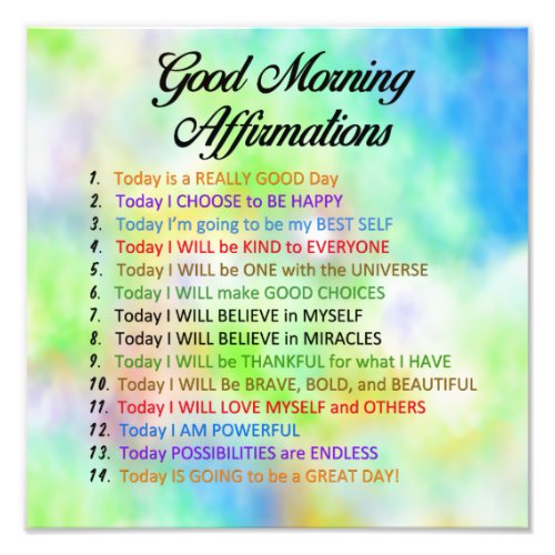 14 Good Morning Affirmations for Positive Living Photo Print