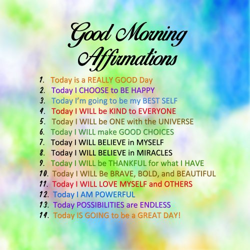 14 Good Morning Affirmations Notebook
