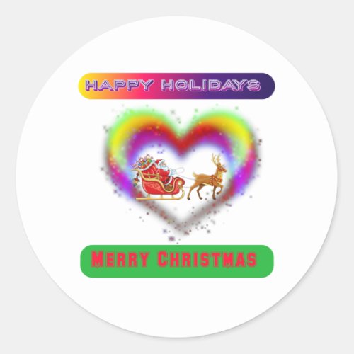 14Happy holiday Santa claus face merry Christmas Classic Round Sticker
