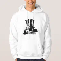 14 Hole Punk Rock Music Boots Steel Toe Mosh Pi Hoodie | Zazzle