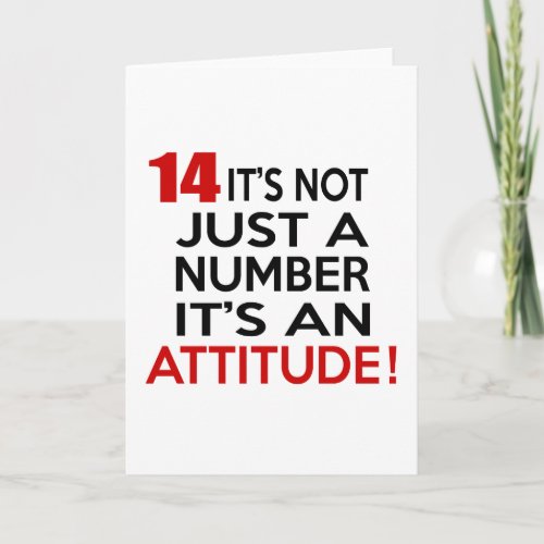 14 its not just a number its an attitude card